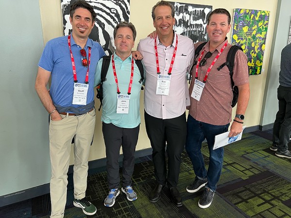 Geoff Buckkeister and John Rigney from Aspen Skiing Co. with Rob Perlman and Dave Hunter from Steamboat Geoff Buckkeister and John Rigney from Aspen Skiing Co. with Rob Perlman and Dave Hunter from Steamboat
