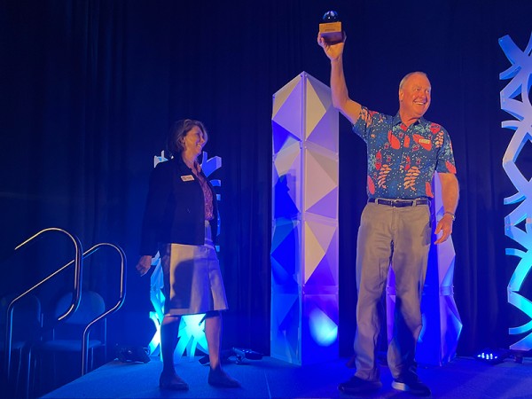 Kelly Pawlak NSAA Presidents presents Bo Adams with the Industry Impact Award Kelly Pawlak NSAA Presidents presents Bo Adams with the Industry Impact Award