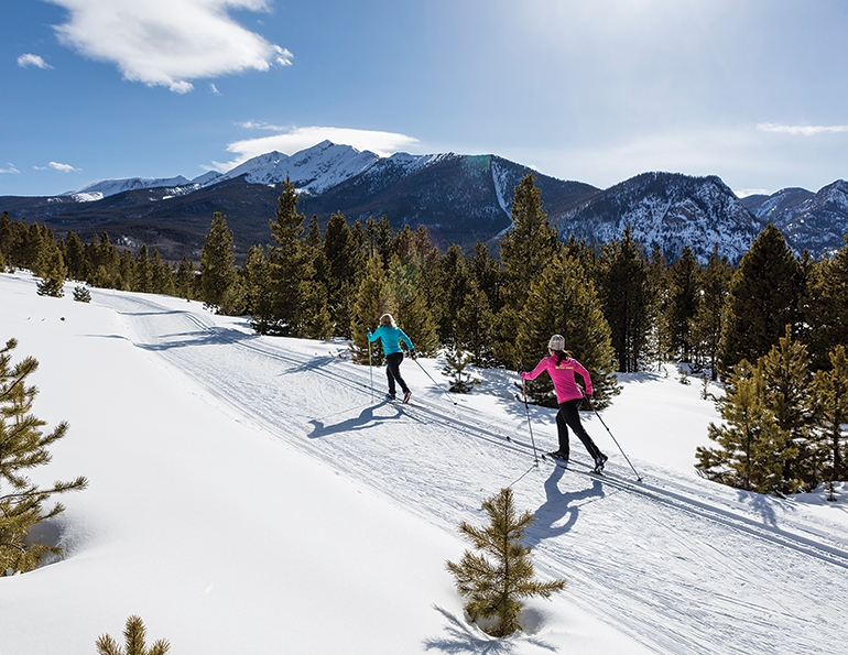 A ski with a view at Frisco Nordic Center, Colo.