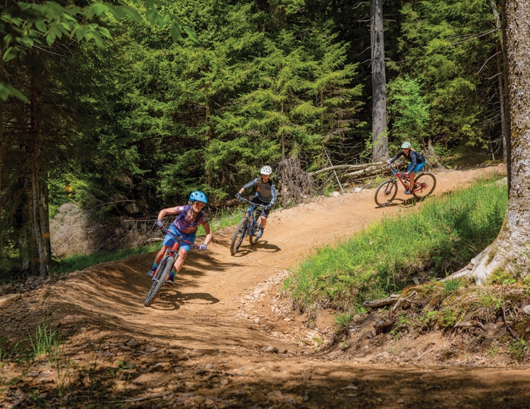 Rounding the bend at the Snowshoe, W.Va., bike park.