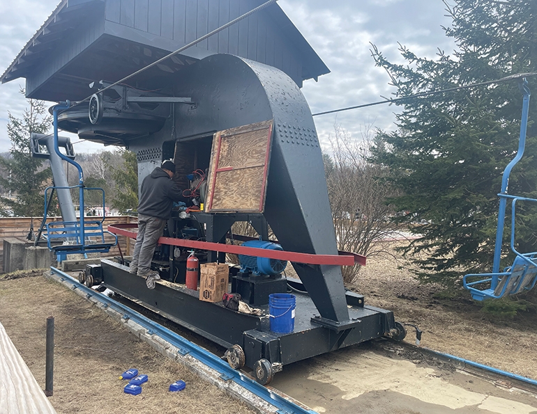 Maintenance keeps the Blue Chair at Bousquet running, for now.